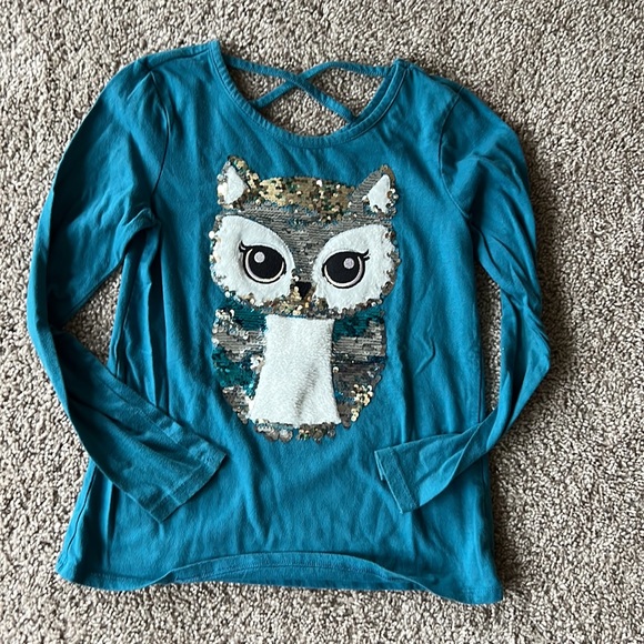 Bundle of two cute sequined Justice long sleeve t shirts girls size 10 - Picture 5 of 8